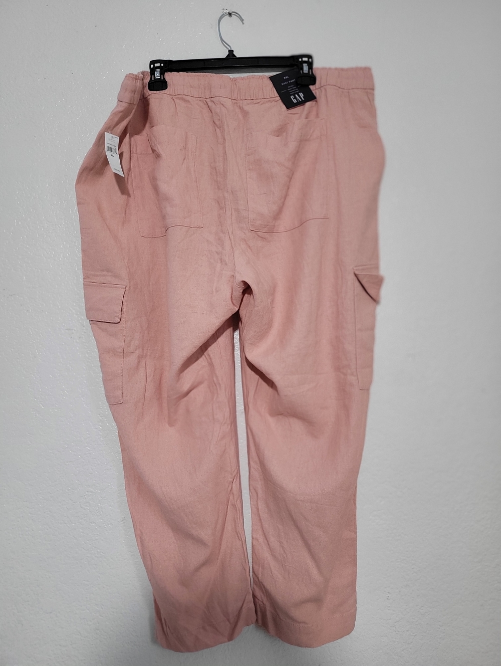 NWT Gap Mid Rise Linen Rayon Blend Blush Pink Cargo Pants Trousers Size XXL - Picture 6 of 11